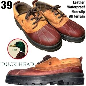 Duck Head WATERPROOF NONSLIP Leather Chesnut/Tan Lace Up Shoes 39